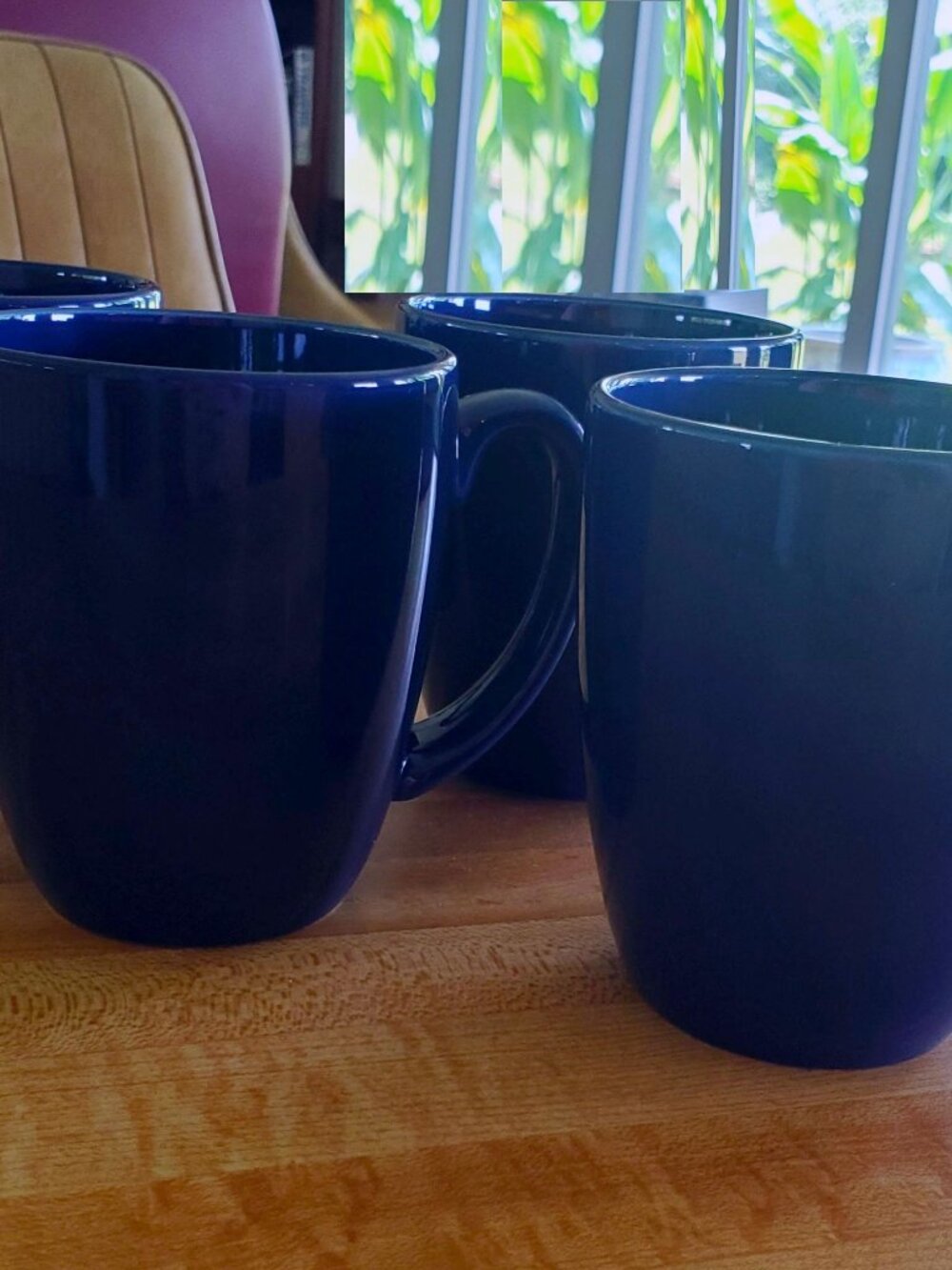 4 Cobalt Blue Corelle Coordinates Stoneware Mugs 11 oz